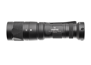The V1 Vampire is an ultra-compact, combat-ready dual-output flashlight that provides both white light and infrared output without the need for an IR filter.