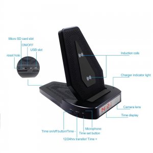 Hidden Camera Wireless Phone Charger Wi-Fi DVR